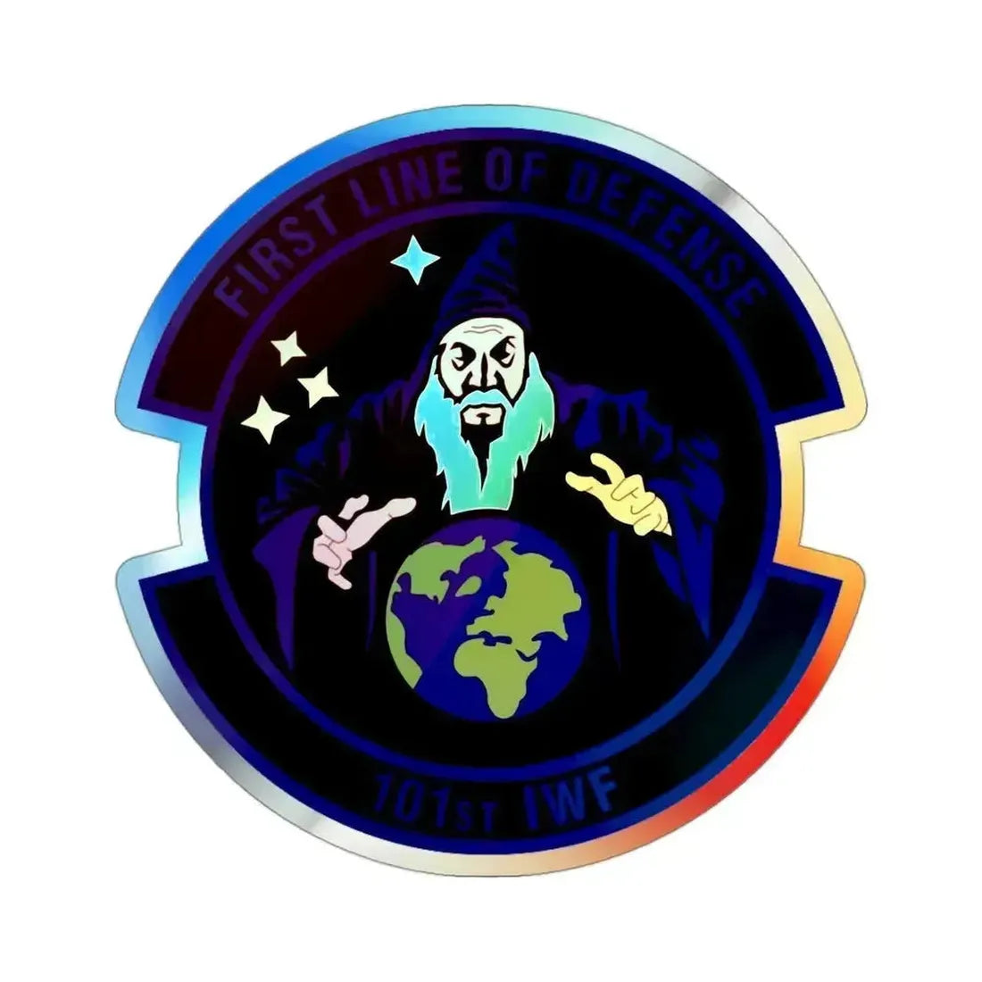 101st Information Warfare Flight (U.S. Air Force) Holographic STICKER Die-Cut Vinyl Decal 3 Inch Holographic - The Sticker Space