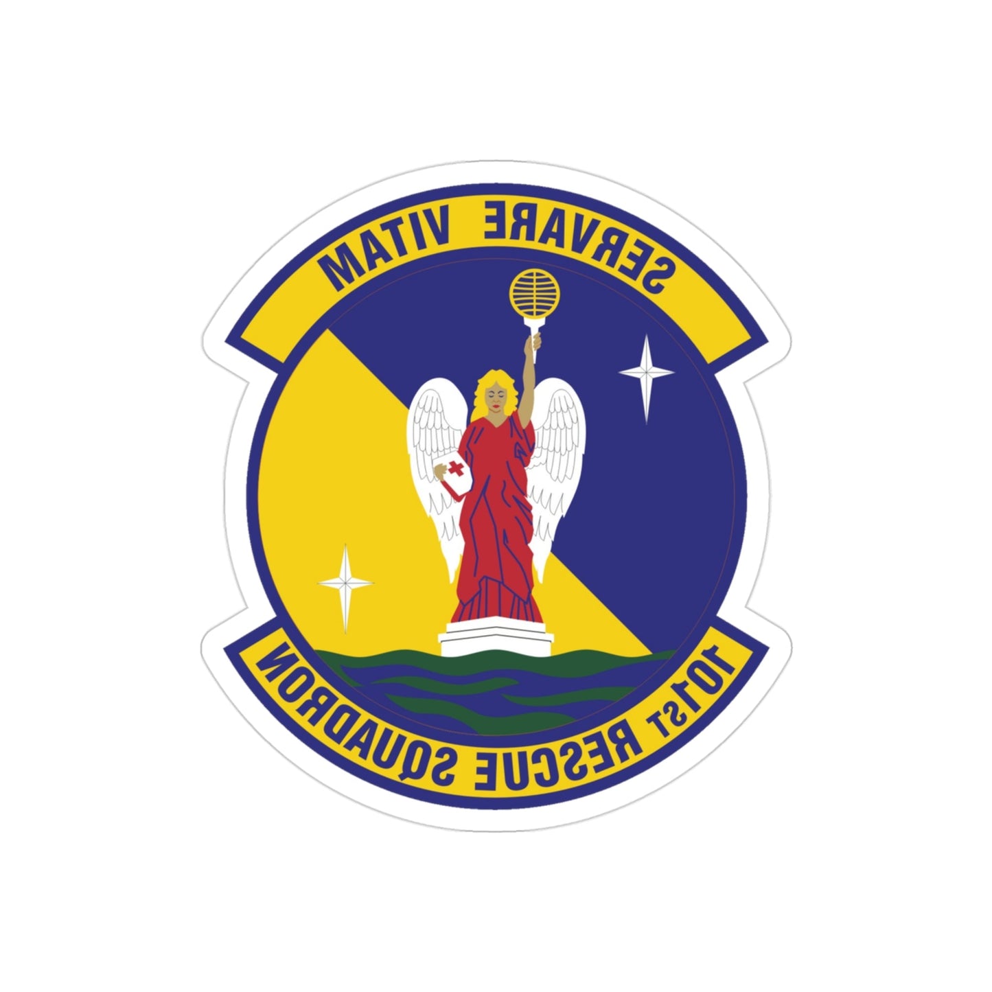 101st Rescue Squadron (U.S. Air Force) REVERSE PRINT Transparent STICKER-3" × 3"-The Sticker Space