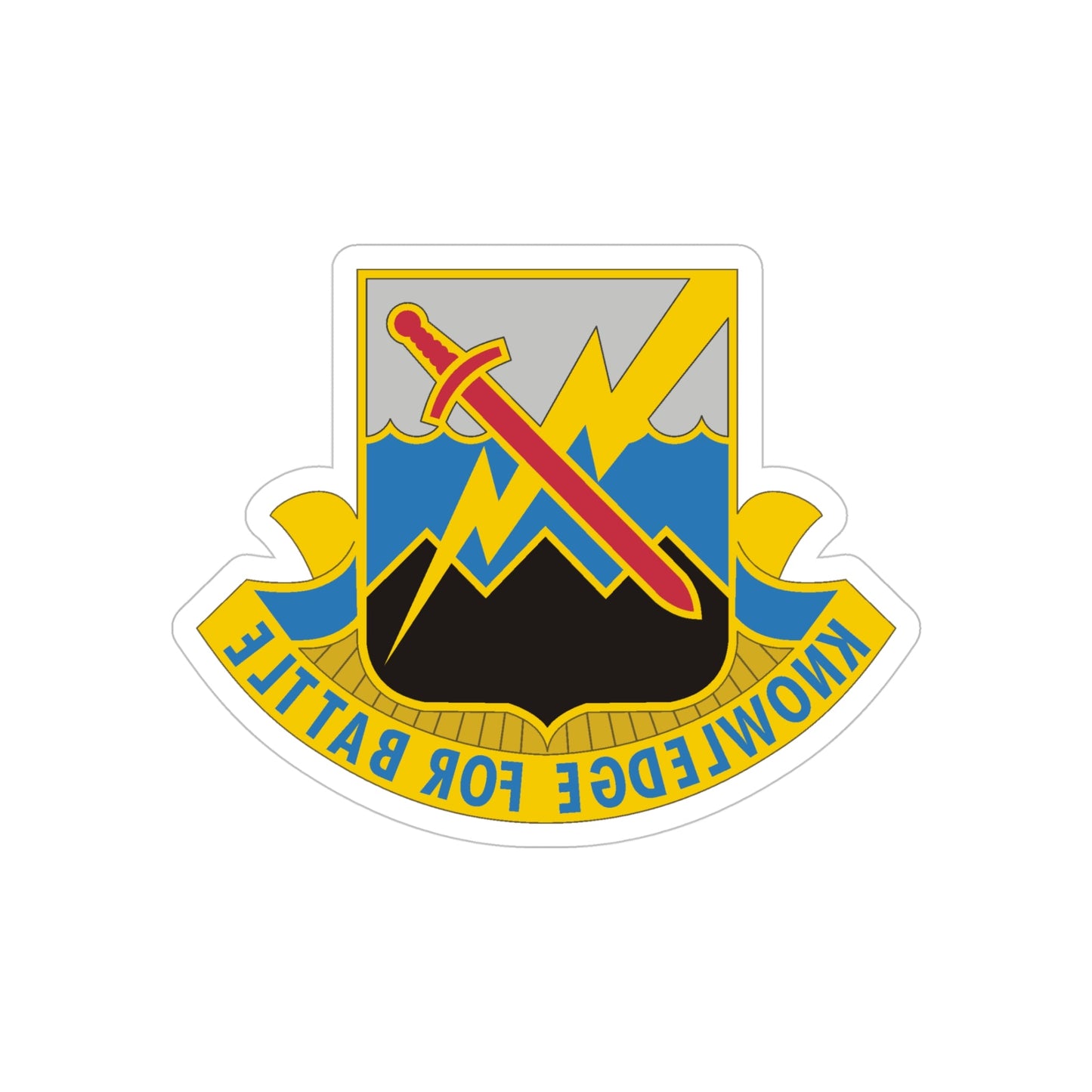 102 Military Intelligence Battalion (U.S. Army) REVERSE PRINT Transparent STICKER-5" × 5"-The Sticker Space