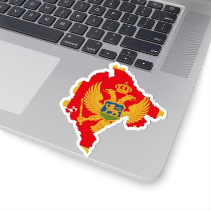 Flag map of Montenegro (Montenegro) STICKER Vinyl Kiss-Cut Decal