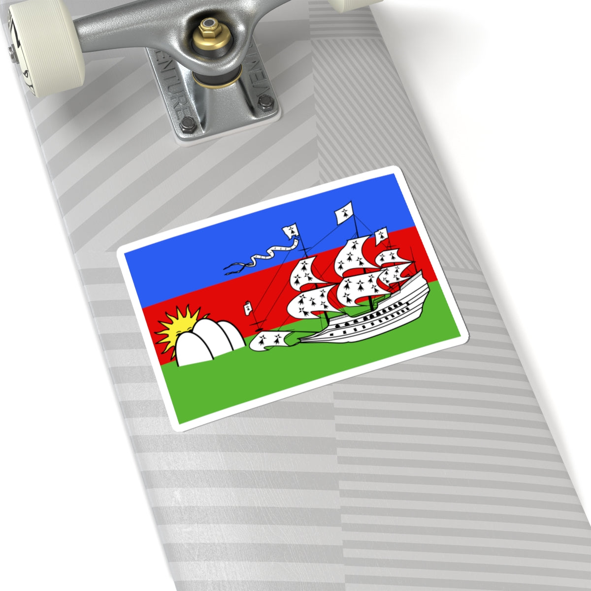 Flag of Lorient (France) STICKER Vinyl Kiss-Cut Decal