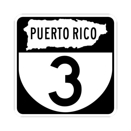 PR old 3 (Puerto Rico) (Road Sign) STICKER Vinyl Kiss-Cut Decal