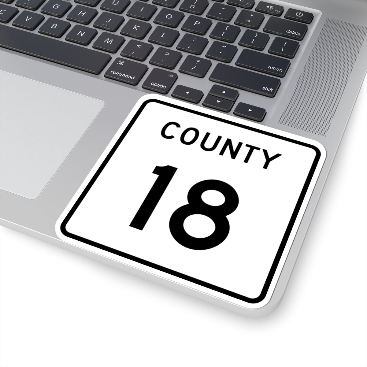 County 18 square (Minnesota) (Road Sign) STICKER Vinyl Kiss-Cut Decal