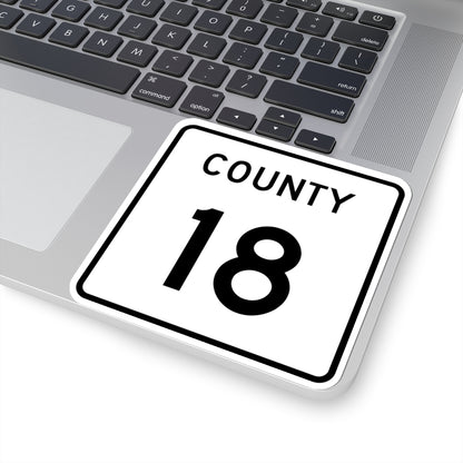 County 18 square (Minnesota) (Road Sign) STICKER Vinyl Kiss-Cut Decal