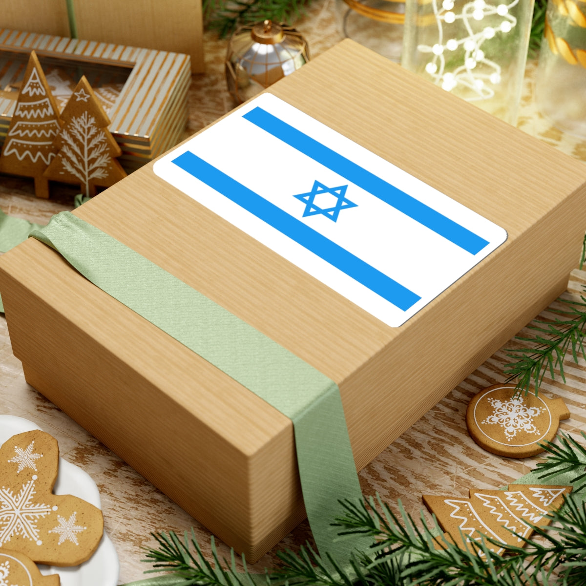 Flag of Israel Light Blue 1-2 (Israel) STICKER Vinyl Kiss-Cut Decal