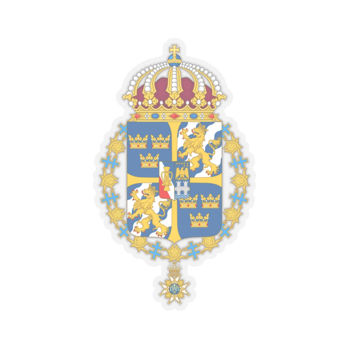 Great coat of arms of Sweden 3 - STICKER Vinyl Kiss-Cut Decal