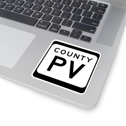 WIS County PV (Wisconsin) (Road Sign) STICKER Vinyl Kiss-Cut Decal