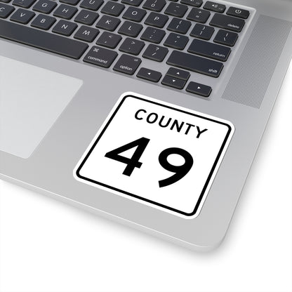 County 49 square (Minnesota) (Road Sign) STICKER Vinyl Kiss-Cut Decal