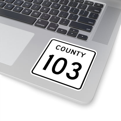 County 103 square (Minnesota) (Road Sign) STICKER Vinyl Kiss-Cut Decal