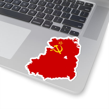 Flag map of USSR-East Germany (Germany) STICKER Vinyl Kiss-Cut Decal
