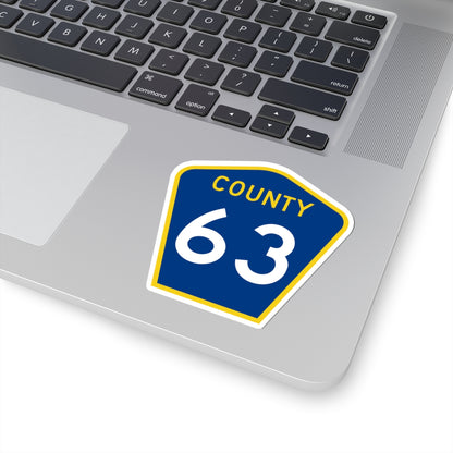 County 63 MN (Minnesota) (Road Sign) STICKER Vinyl Kiss-Cut Decal