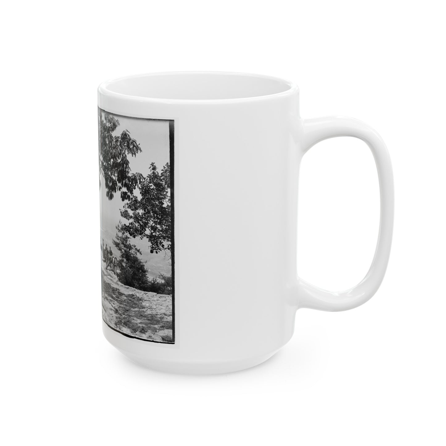 Visitors Observing View From Point At Chickamauga And Chattanooga National Military Park (U.S. Civil War) White Coffee Mug