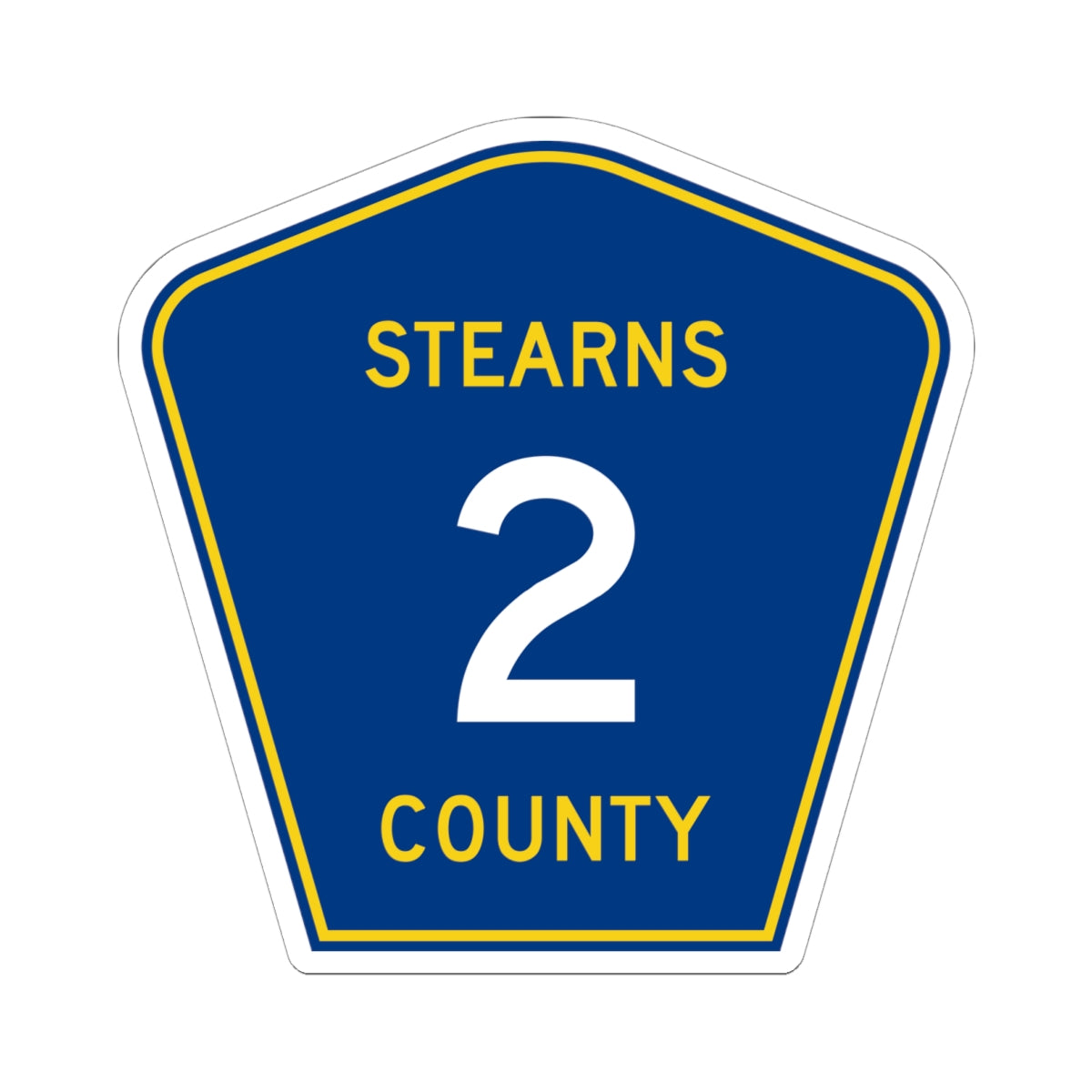 Stearns County Route 2 (Minnesota) (Road Sign) STICKER Vinyl Kiss-Cut Decal