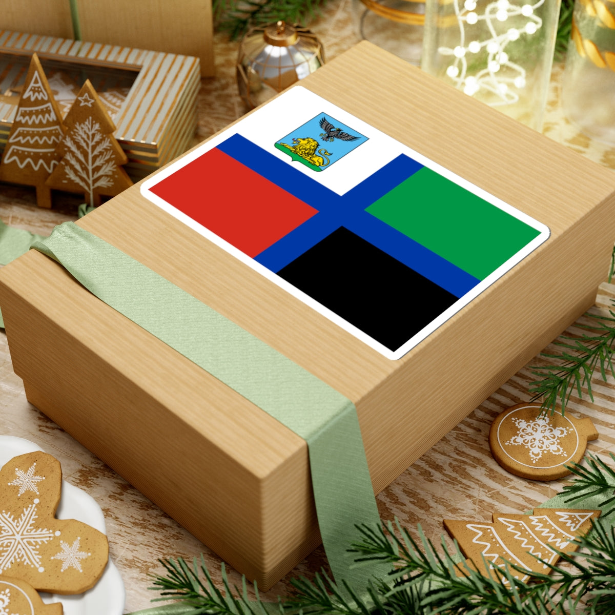 Flag of Belgorod Oblast Dark color (Russia) STICKER Vinyl Kiss-Cut Decal