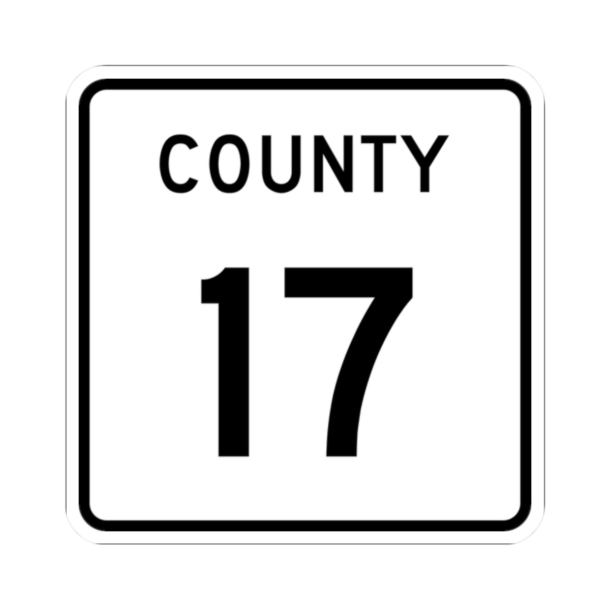 County 17 square (Minnesota) (Road Sign) STICKER Vinyl Kiss-Cut Decal
