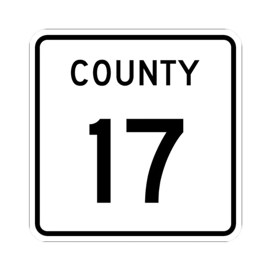 County 17 square (Minnesota) (Road Sign) STICKER Vinyl Kiss-Cut Decal