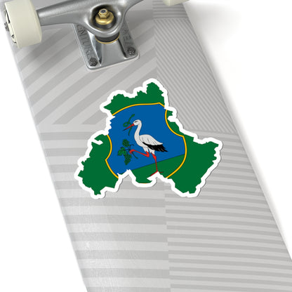 Flag-map of Heves County (Hungary) STICKER Vinyl Kiss-Cut Decal