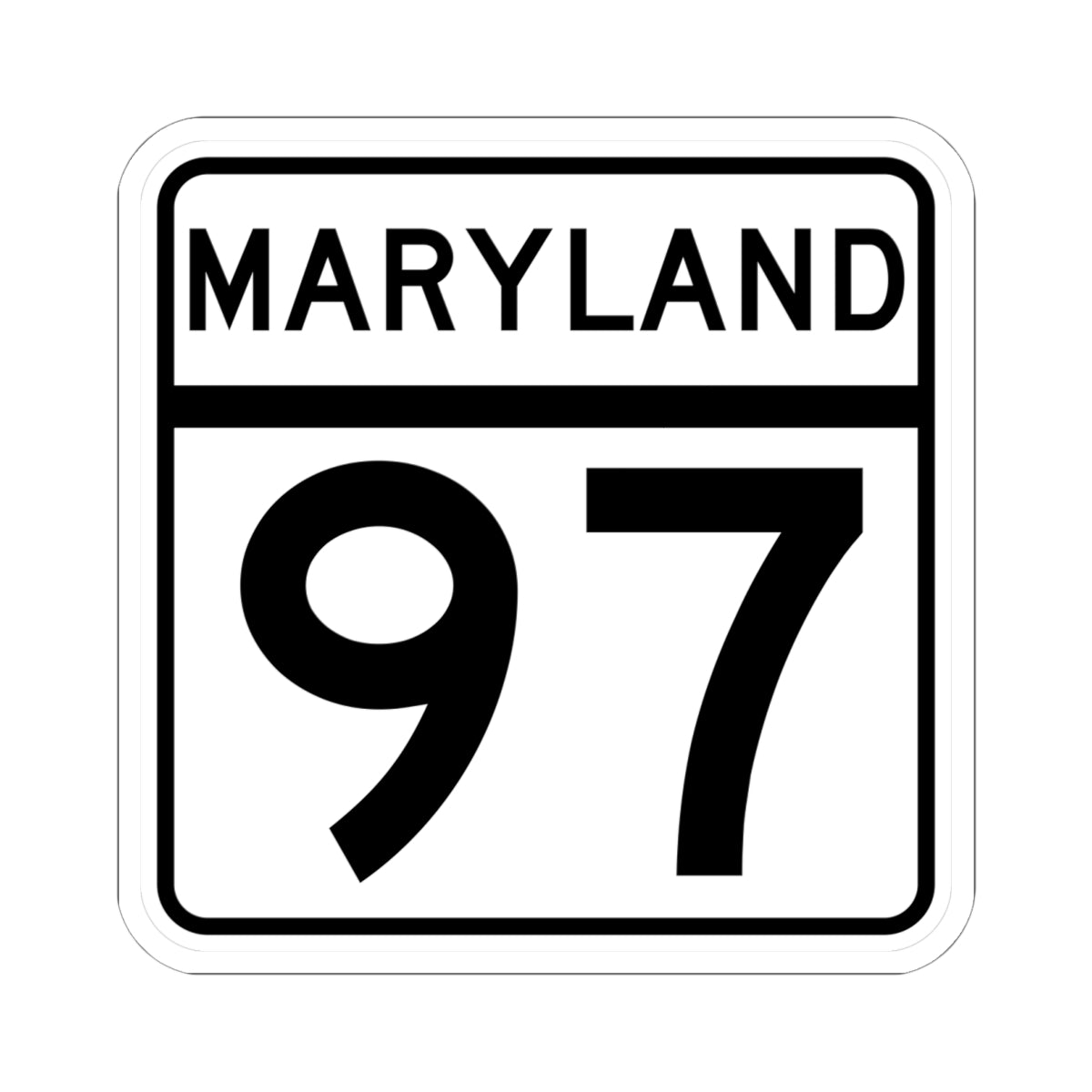 MD Route 97 (Maryland) (Road Sign) STICKER Vinyl Kiss-Cut Decal