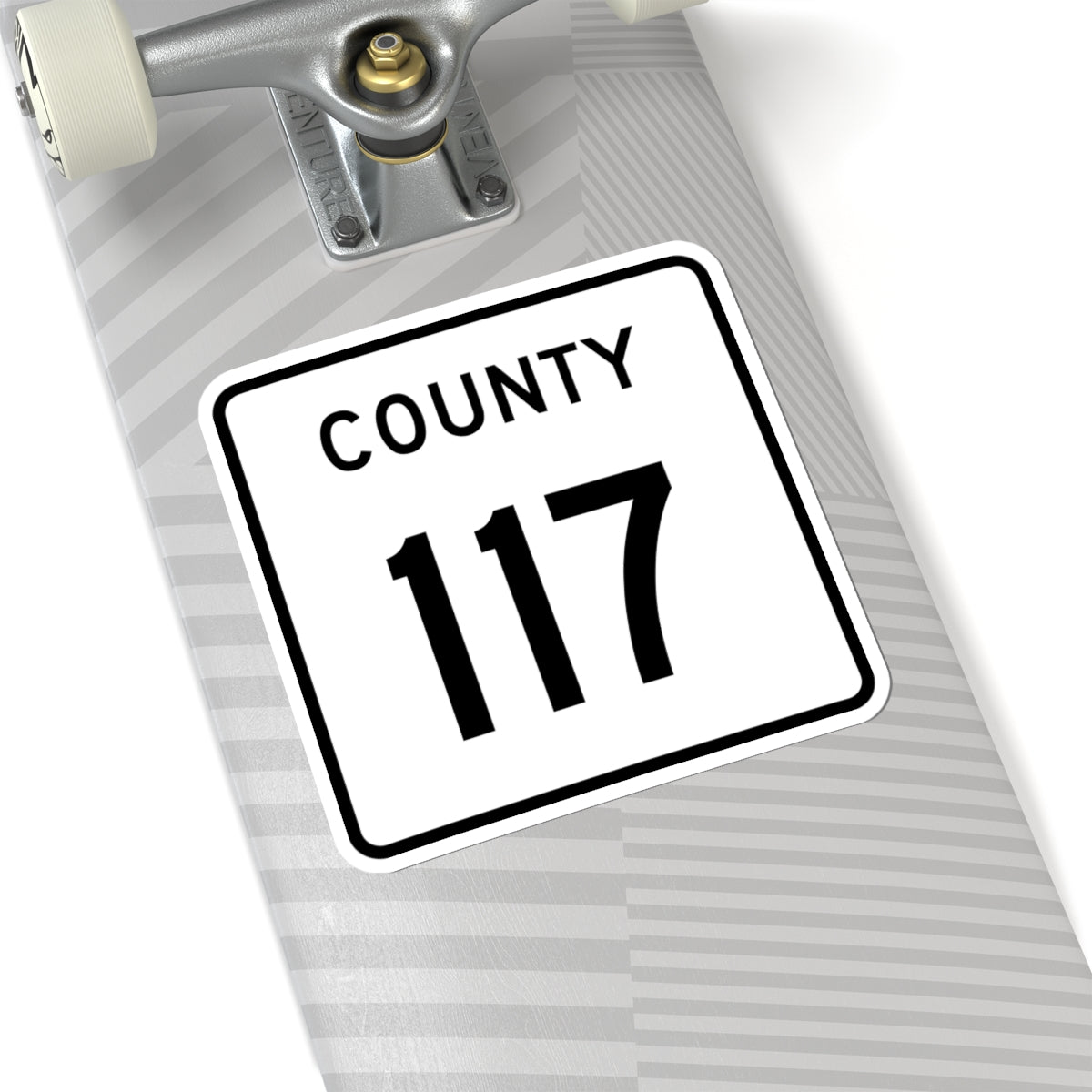County 117 square (Minnesota) (Road Sign) STICKER Vinyl Kiss-Cut Decal
