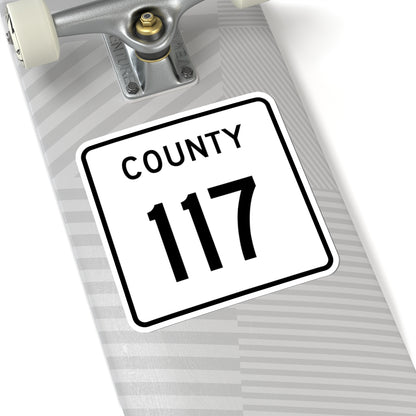 County 117 square (Minnesota) (Road Sign) STICKER Vinyl Kiss-Cut Decal
