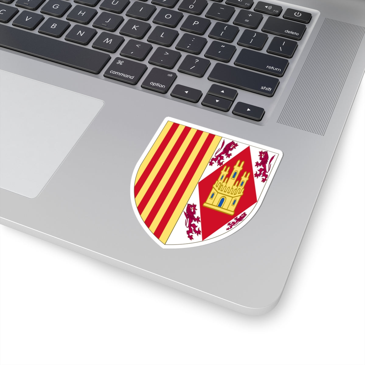 Arms of Eleanor of Alburquerque Queen of Aragon (Spain) (Coat of Arms) STICKER Vinyl Kiss-Cut Decal