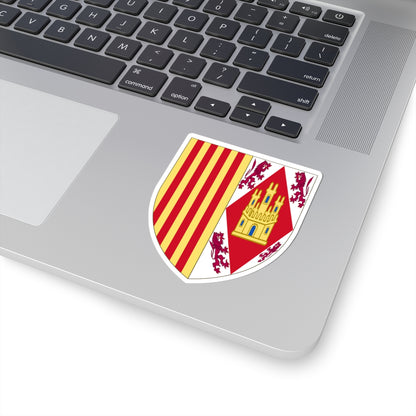 Arms of Eleanor of Alburquerque Queen of Aragon (Spain) (Coat of Arms) STICKER Vinyl Kiss-Cut Decal