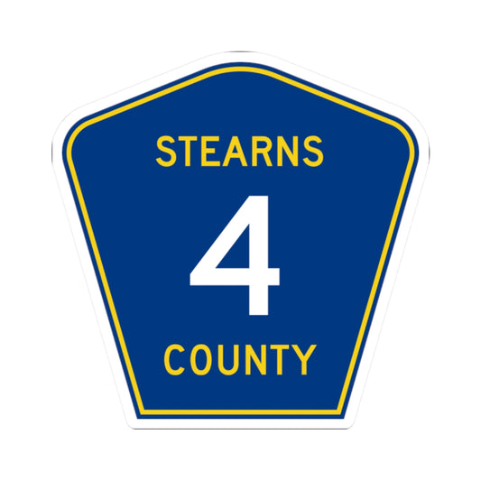 Stearns County Route 4 (Minnesota) (Road Sign) STICKER Vinyl Kiss-Cut Decal