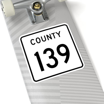County 139 square (Minnesota) (Road Sign) STICKER Vinyl Kiss-Cut Decal