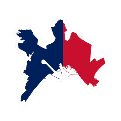 Flag map of Cagliari Casteddu (Italy) STICKER Vinyl Kiss-Cut Decal