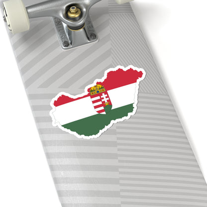 Flag-map of Hungary 1921 (Hungary) STICKER Vinyl Kiss-Cut Decal