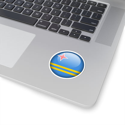 Flag orb Aruba (Netherlands) STICKER Vinyl Kiss-Cut Decal