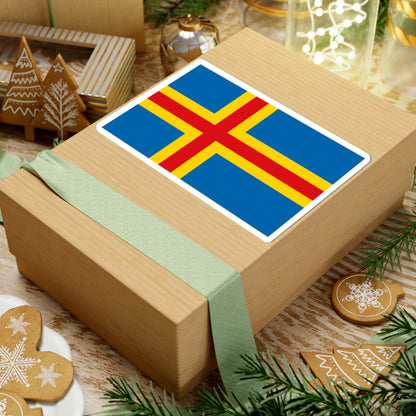 Flag of Åland (Finland) STICKER Vinyl Kiss-Cut Decal