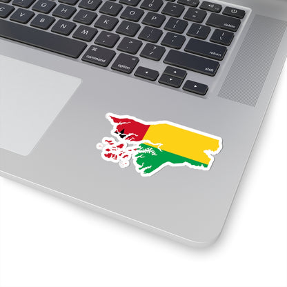 Flag map of Guinea-Bissau (Guinea) STICKER Vinyl Kiss-Cut Decal