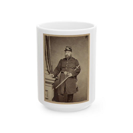 Portrait Of Union Officer Holding A Sword In His Arm (U.S. Civil War) White Coffee Mug