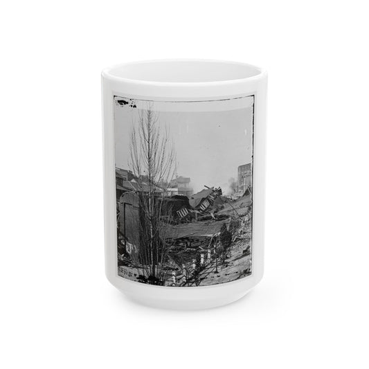 Atlanta, Ga. Ruins Of Depot, Blown Up On Sherman's Departure (U.S. Civil War) White Coffee Mug
