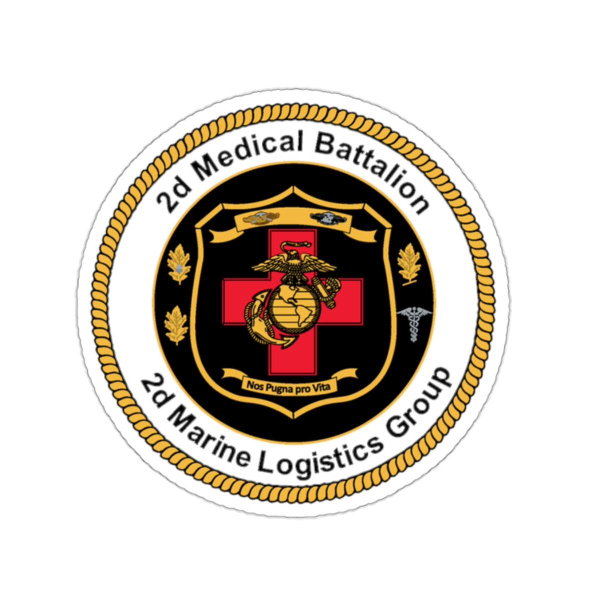 2d Medical Battalion 2d Marine Logistical Group (USMC) STICKER Vinyl Kiss-Cut Decal