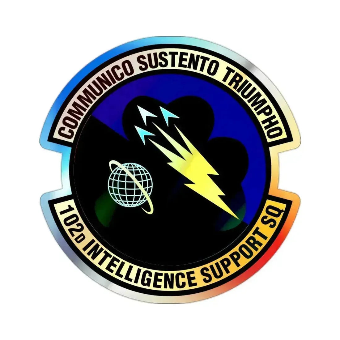 102d Intelligence Support Squadron (U.S. Air Force) Holographic STICKER Die-Cut Vinyl Decal 2 Inch Holographic - The Sticker Space
