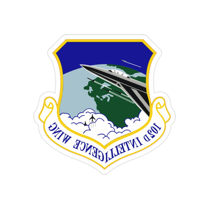 102d Intelligence Wing (U.S. Air Force) REVERSE PRINT Transparent STICKER-2" × 2"-The Sticker Space