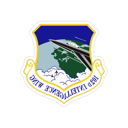 102d Intelligence Wing (U.S. Air Force) REVERSE PRINT Transparent STICKER-4" × 4"-The Sticker Space