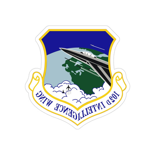 102d Intelligence Wing (U.S. Air Force) REVERSE PRINT Transparent STICKER-6" × 6"-The Sticker Space