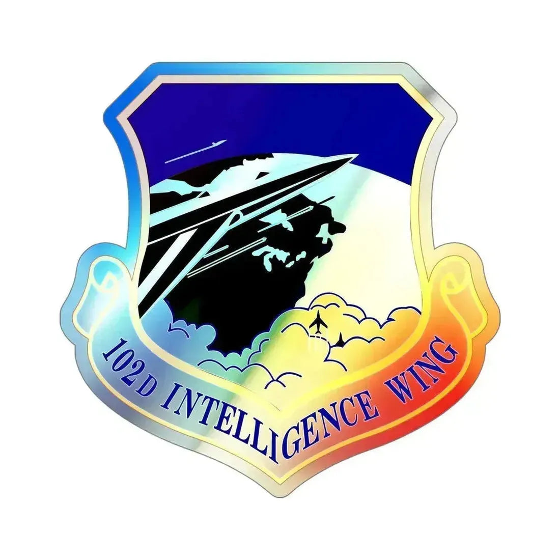 102d Intelligence Wing (U.S. Air Force) Holographic STICKER Die-Cut Vinyl Decal 5 Inch Holographic - The Sticker Space