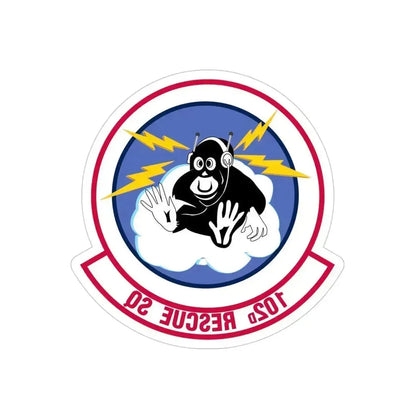 102d Rescue Squadron (U.S. Air Force) REVERSE PRINT Transparent Die-Cut STICKER 4 Inch Die-Cut Transparent - The Sticker Space
