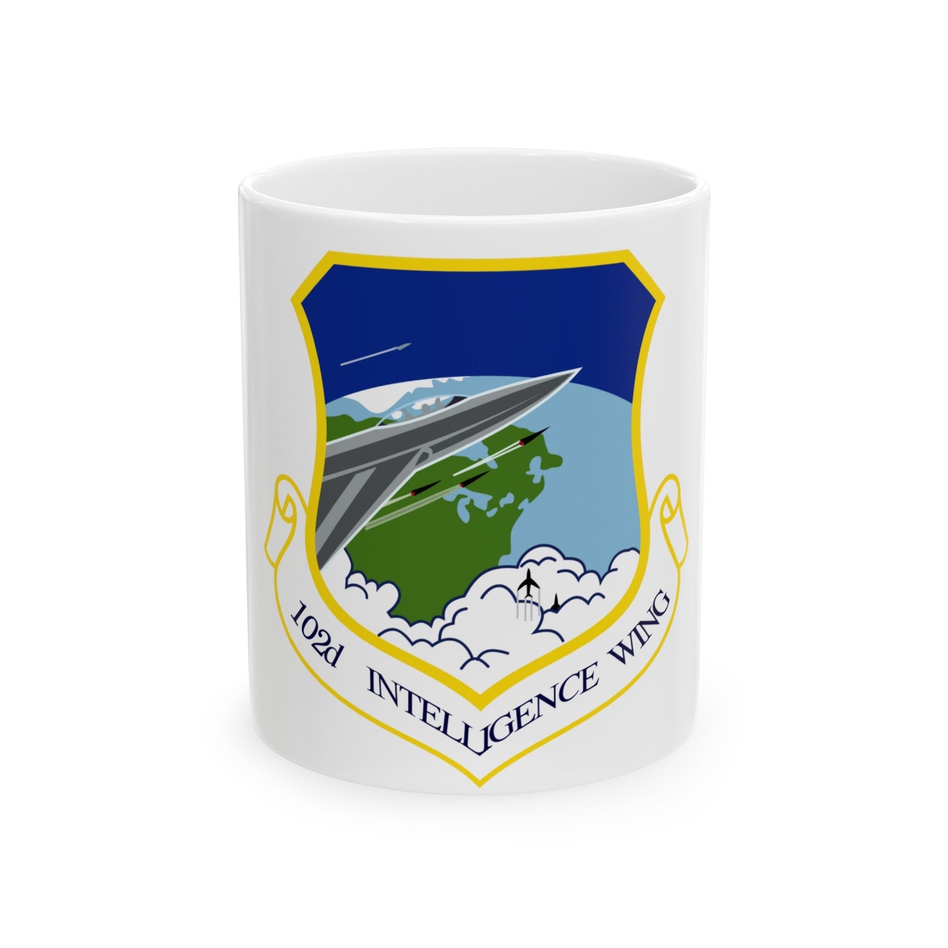 102nd Intelligence Wing emblem (U.S. Air Force) White Coffee Mug-11oz-The Sticker Space