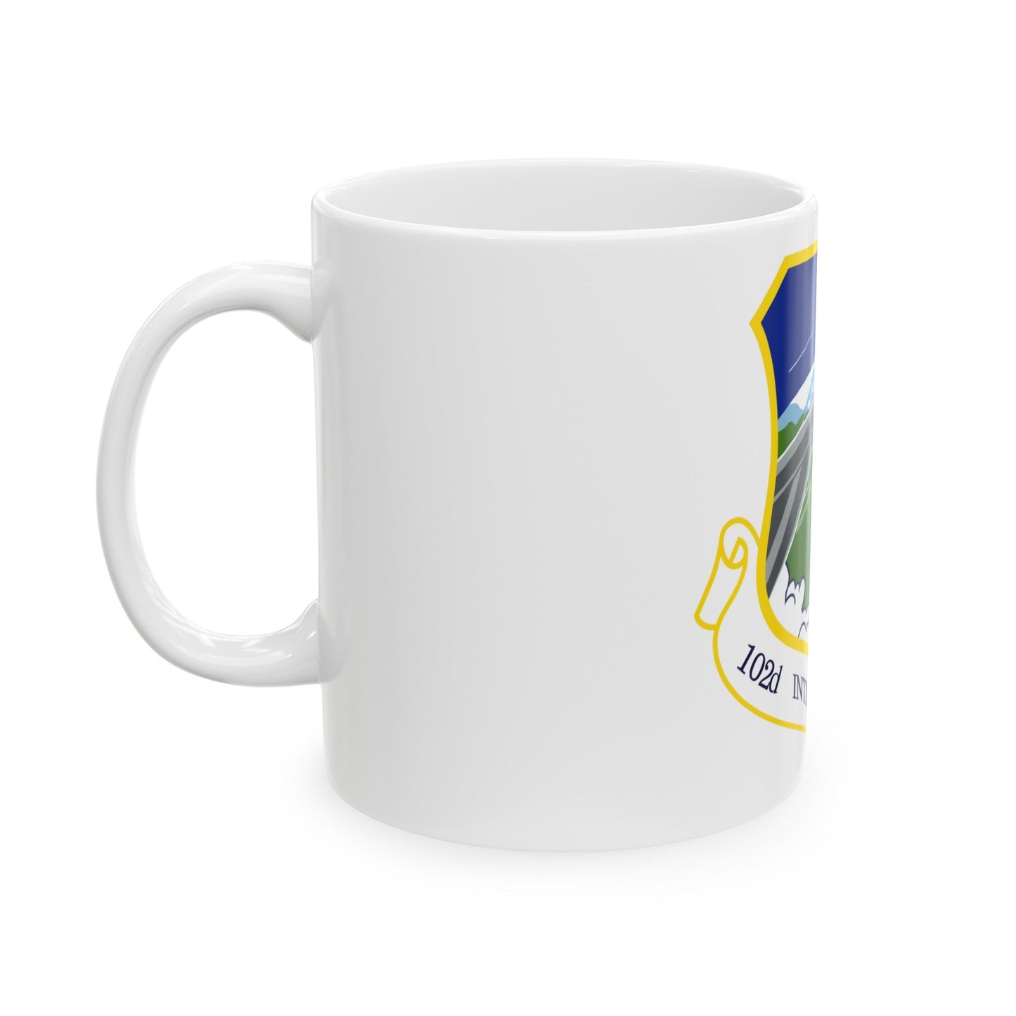 102nd Intelligence Wing emblem (U.S. Air Force) White Coffee Mug-The Sticker Space