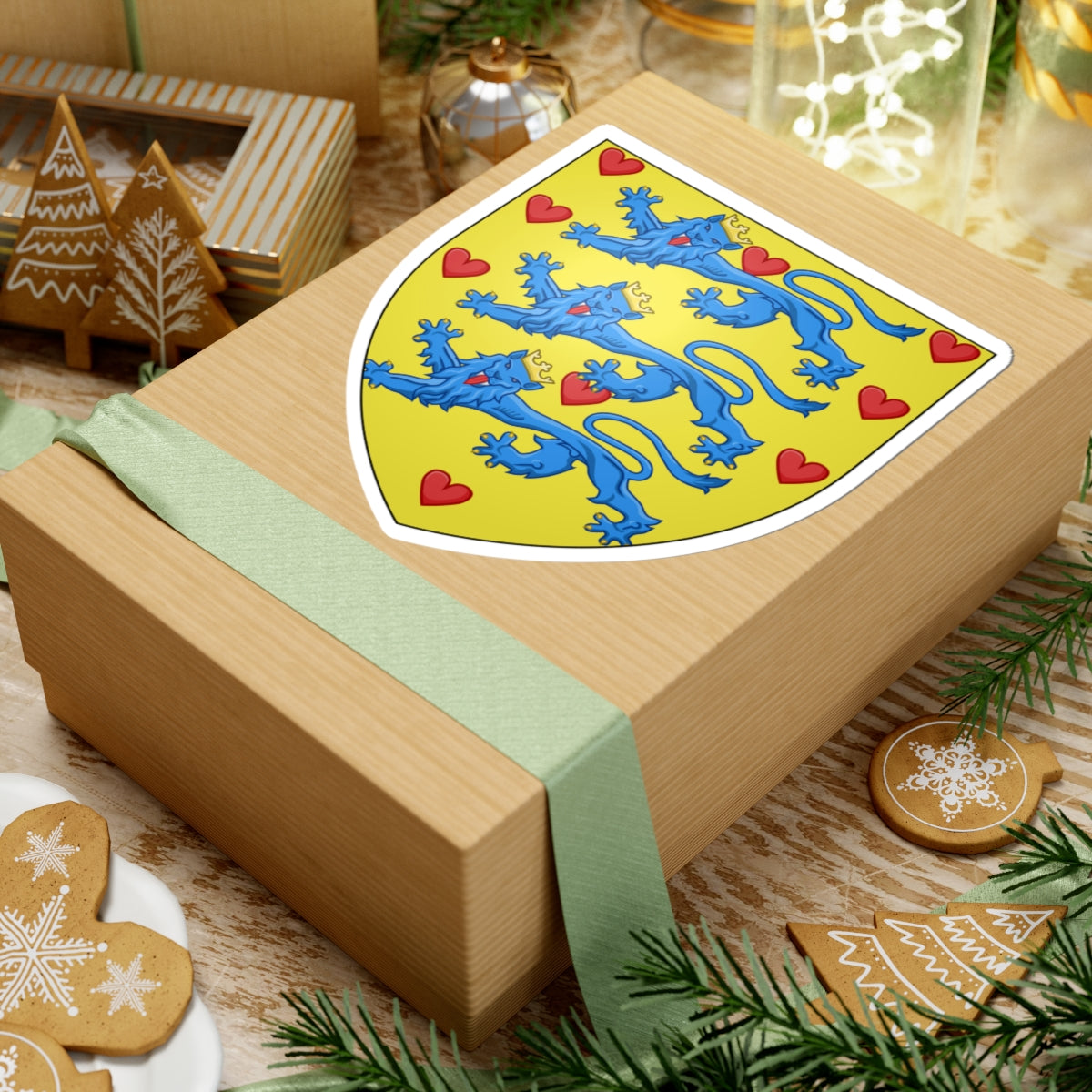 Ancien blason Danemark (Denmark) (Coat of Arms) STICKER Vinyl Kiss-Cut Decal