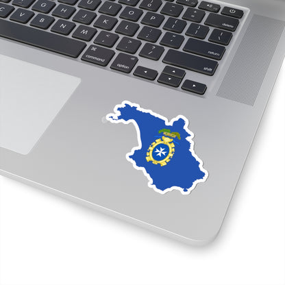 Flag map of the Province of Salerno (Italy) STICKER Vinyl Kiss-Cut Decal