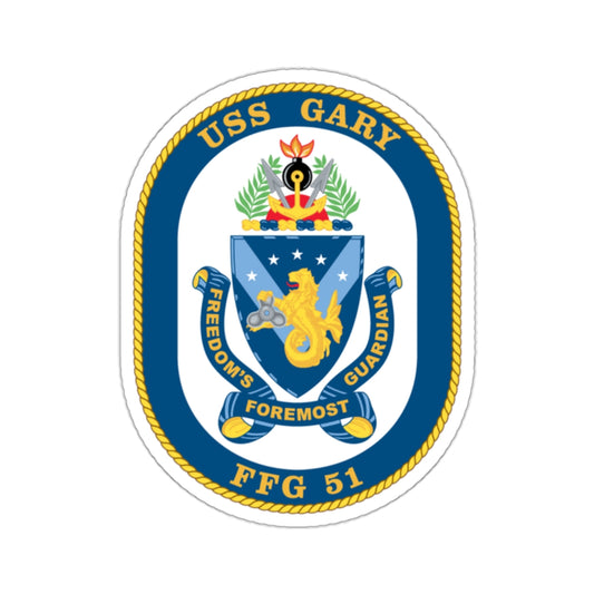 USS Gary FFG 51 (U.S. Navy) STICKER Vinyl Kiss-Cut Decal