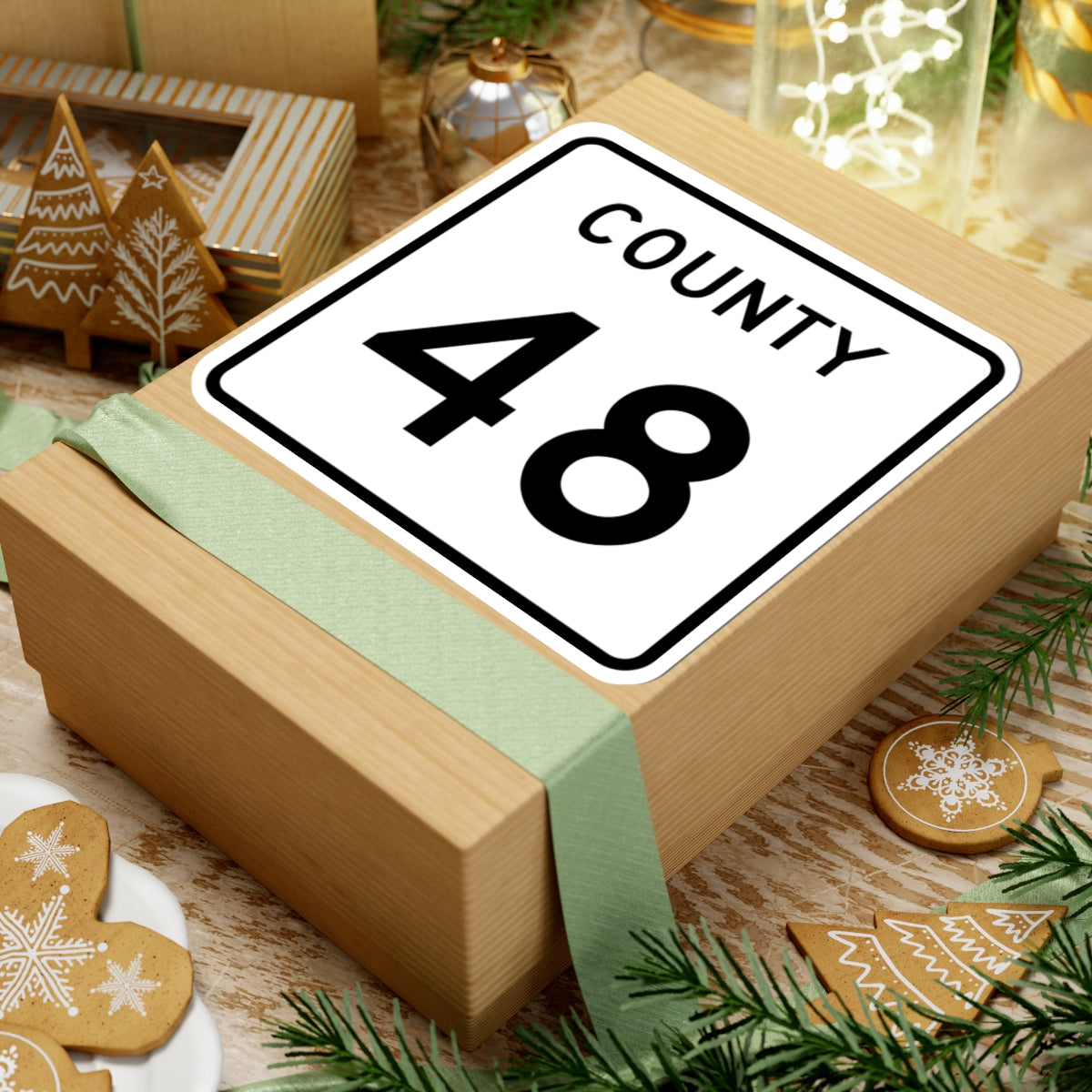 County 48 square (Minnesota) (Road Sign) STICKER Vinyl Kiss-Cut Decal