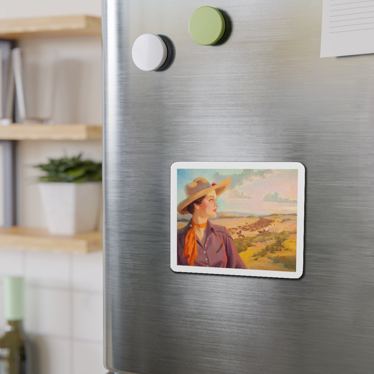 Overlooking the Herd (Magazine Illustration) Refrigerator Magnet