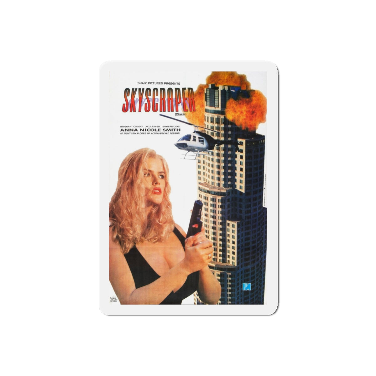 SKYSCRAPER 1996 Movie Poster - Refrigerator Magnet-5" x 5"-Die-Cut-1 pc-The Sticker Space